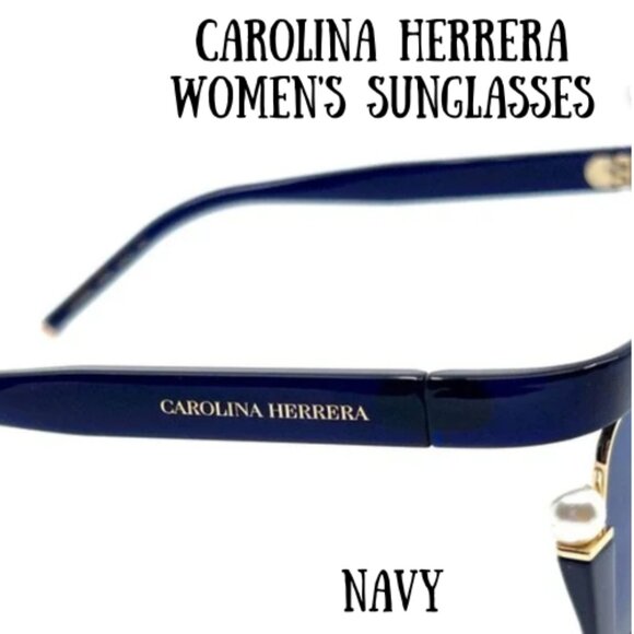 New CAROLINA HERRERA Sunglasses CH0002/S PJPKU NEW!!! Navy